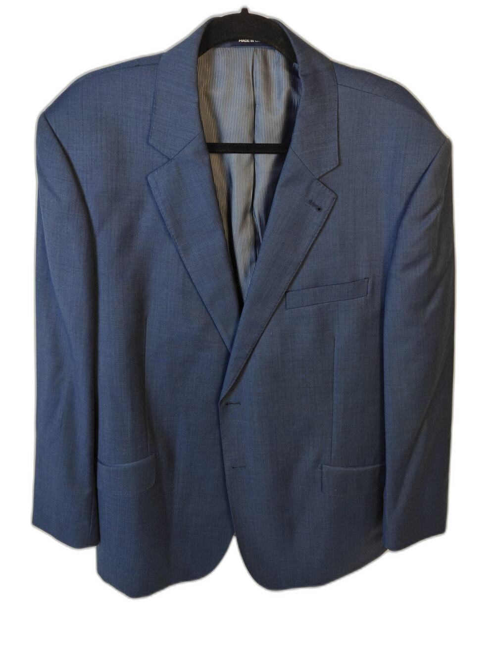 Men's Paul Fredrick Classic Fit Blue Wool Suit Jacket Size 46R